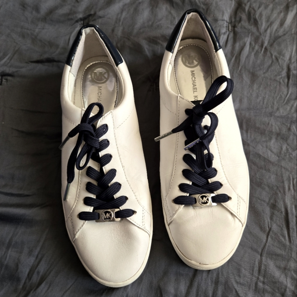 Michael Kors Irving White and Blue Women's Sneakers Sz 8.5